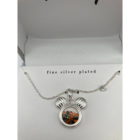 Disney Mickey Mouse Fine Silver Plated Necklace with Charm and Box Go Wild - Picture 1 of 3